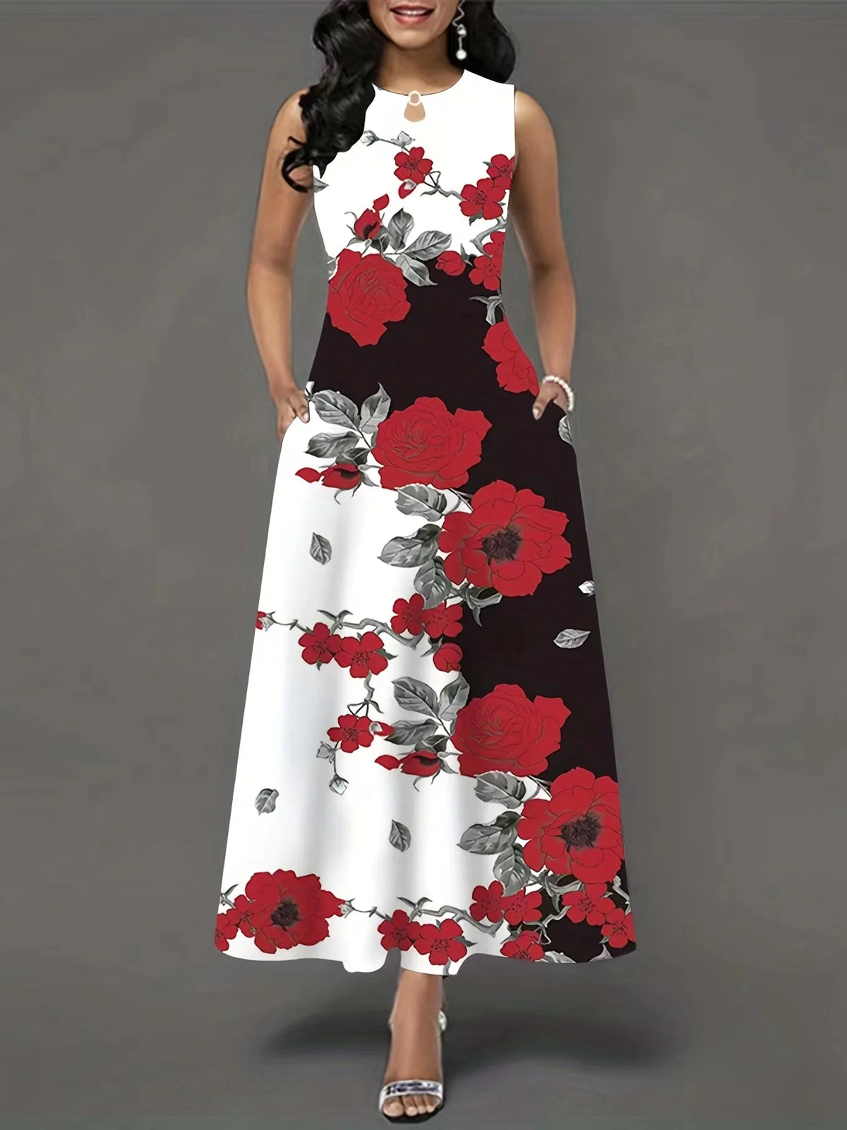 Novo vestido longo casual