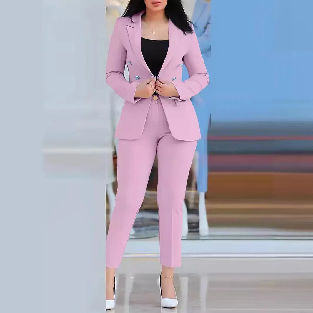 Conjunto de roupas de escritório feminino 2 peças