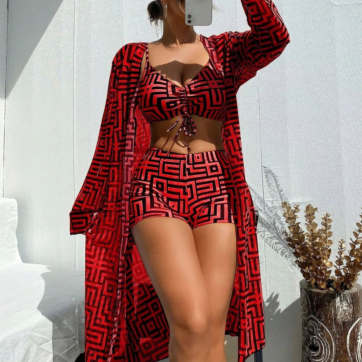 Conjunto de maiôs estampados