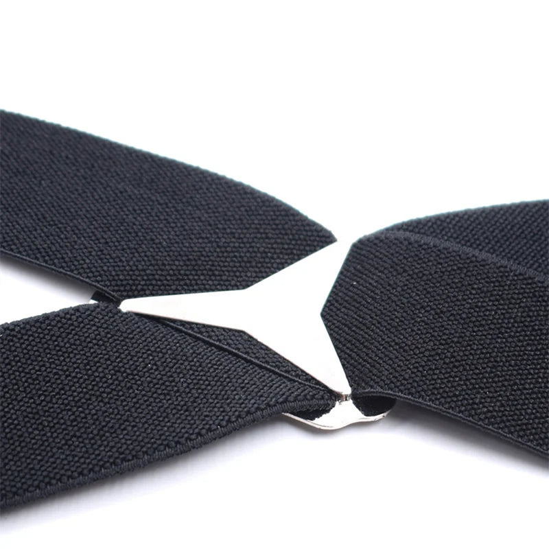 Suspenders Men Adjustable Elastic X Back Pants Women Suspender for Trousers 2.5CM Width 4 Clips Adjustable Elastic Back Braces