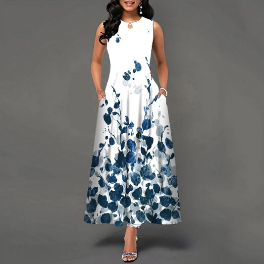 Novo vestido longo casual
